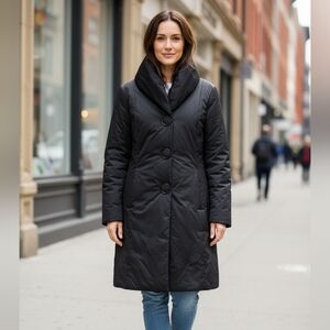 Dana Buchman Black Puffer Coat LARGE